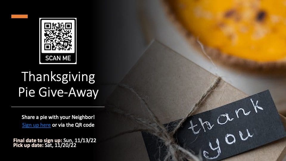 Featured image for “Thanksgiving Pie Evangelism Outreach”